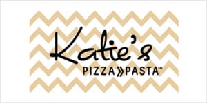 A picture of the logo for katie 's pizza and pasta.