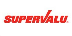 A red and white logo for supervac.