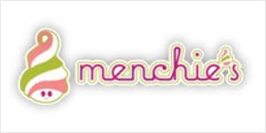 A logo of menchies.